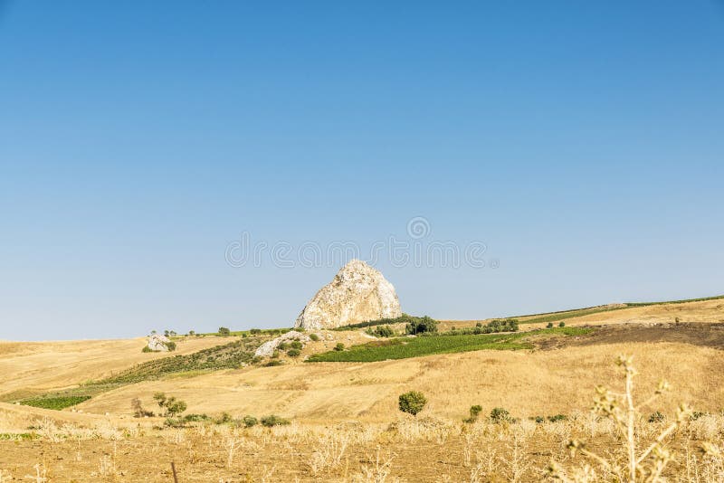 Farm fields near Corleone in Sicily, Italy