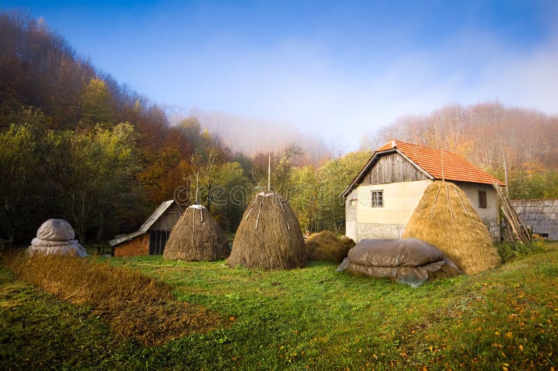 Farm house stock photography