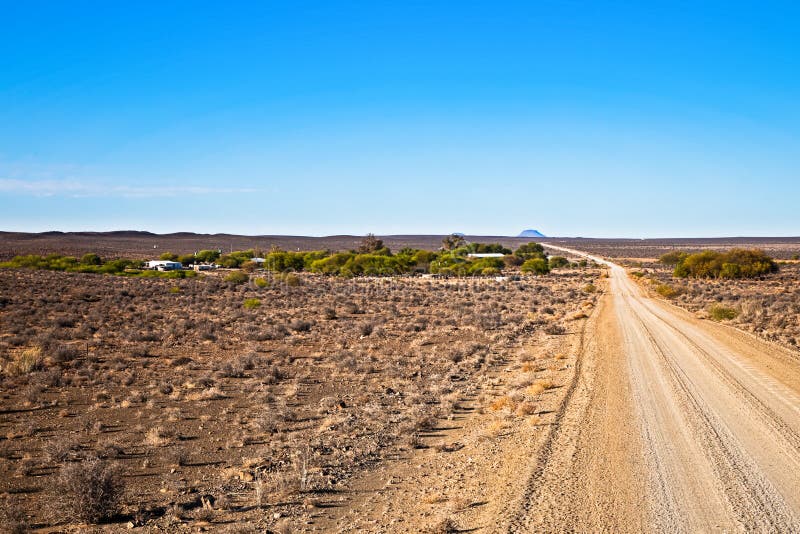 Farm House Along Gravel Road in Dry Karoo Stock Photo - Image of gravel ...