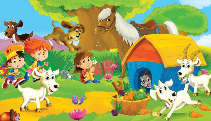 The Farm Illustration For The Kids Stock Illustration ...