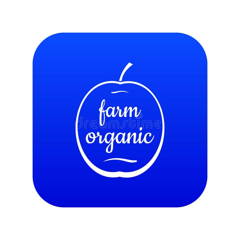 Farm organic icon blue vector stock illustration