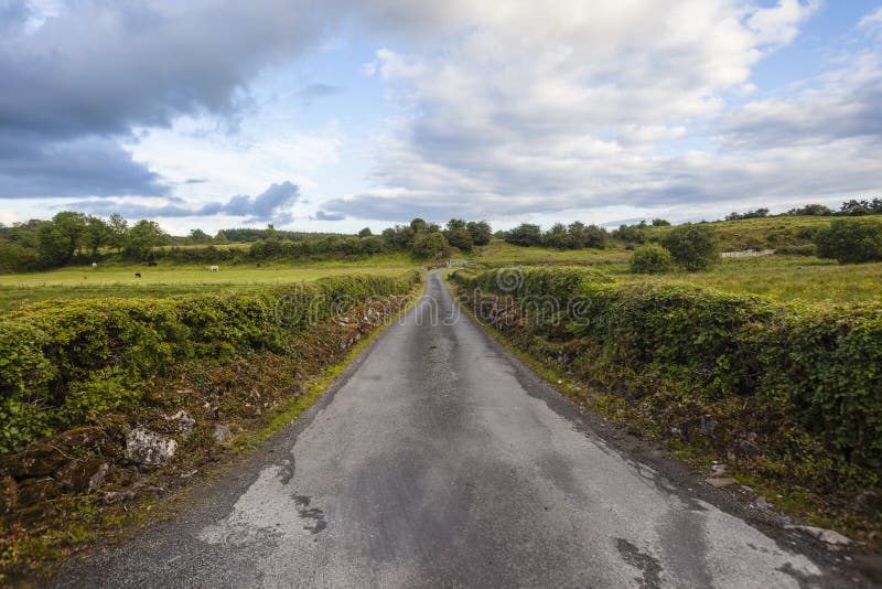Narrow Country Road In Ireland Stock Image Image of house