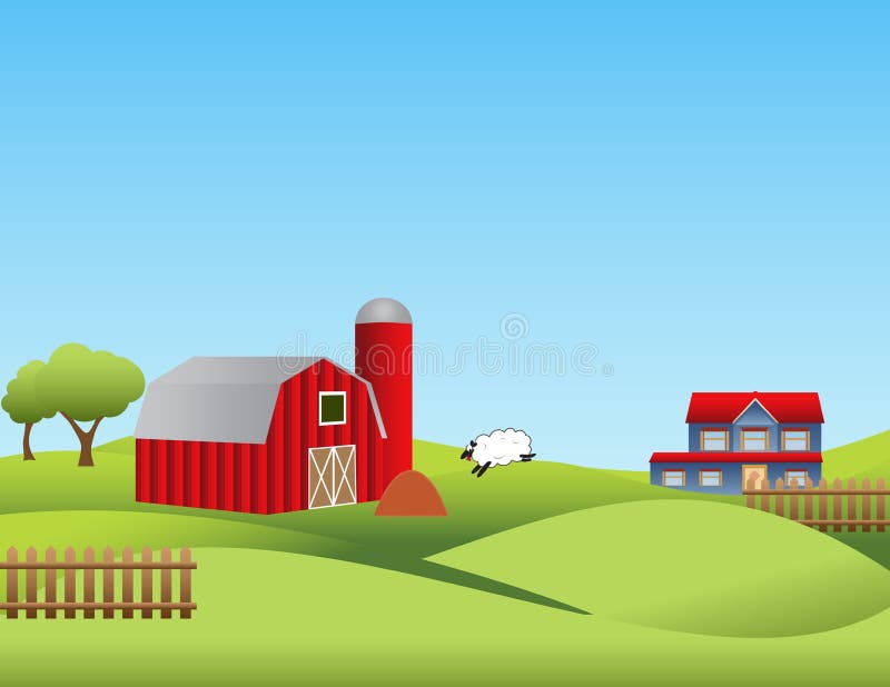 Farm with rolling hills