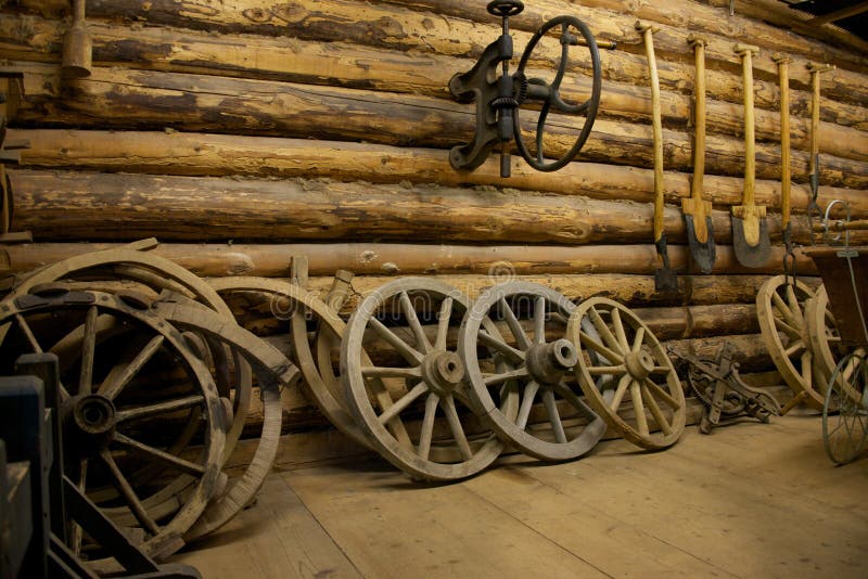 Farm tools in a barn stock photo. Image of equipment 27863438