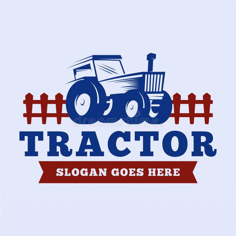 Farm Tractor Logo Design Template Stock Illustration - Illustration of ...