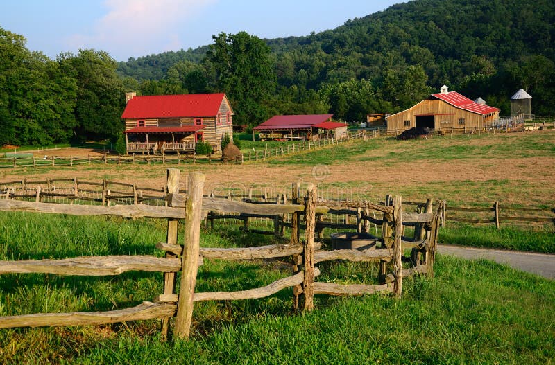 Farm in the Valley stock photo