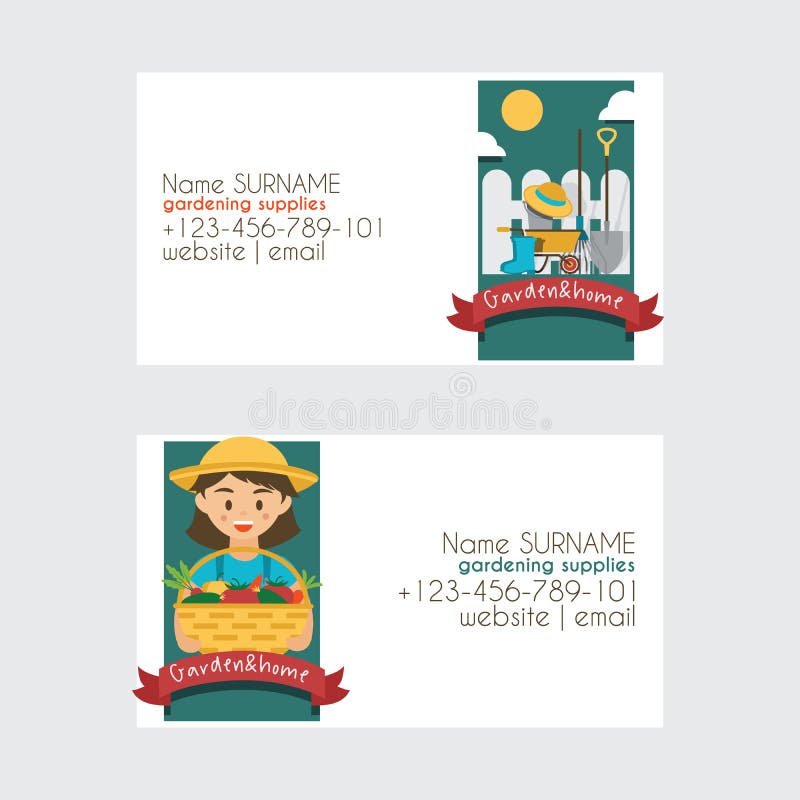 Farm Vector Farming Gardening Harvest Business Card Backdrop Farmer Man  Gardener Woman Character and Farms Natural Stock Vector - Illustration of  agricultural, agriculture: 137210152