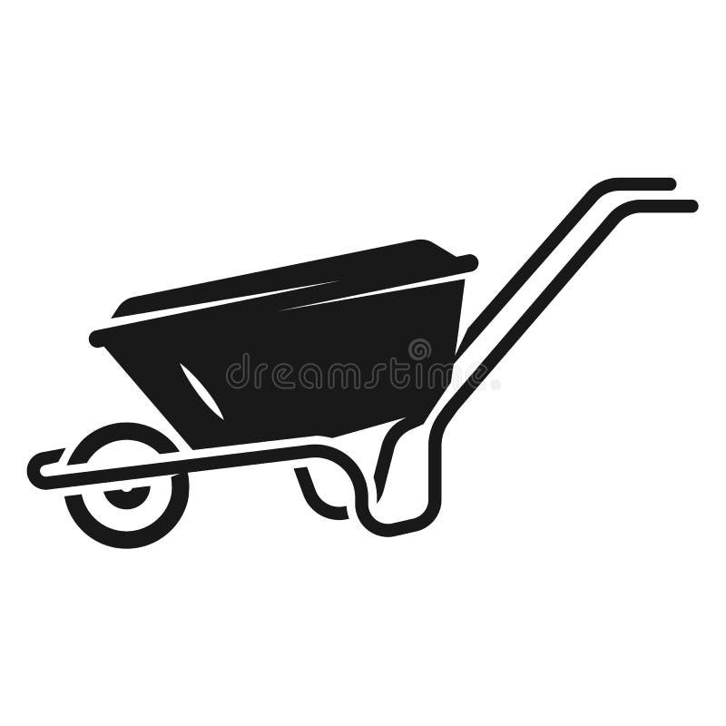 Farm Wheelbarrow Icon, Simple Style Stock Vector - Illustration of load ...