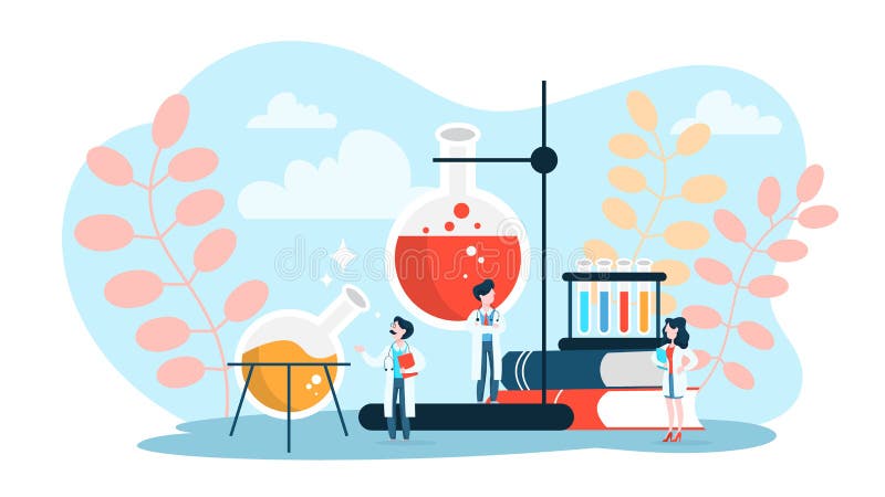 Farmaceutiskt forskningbegrepp Forskare som gör det kliniska provet vektor illustrationer Farmaceutiskt forskningbegrepp Forskare som gör det kliniska provet vektor illustrationer