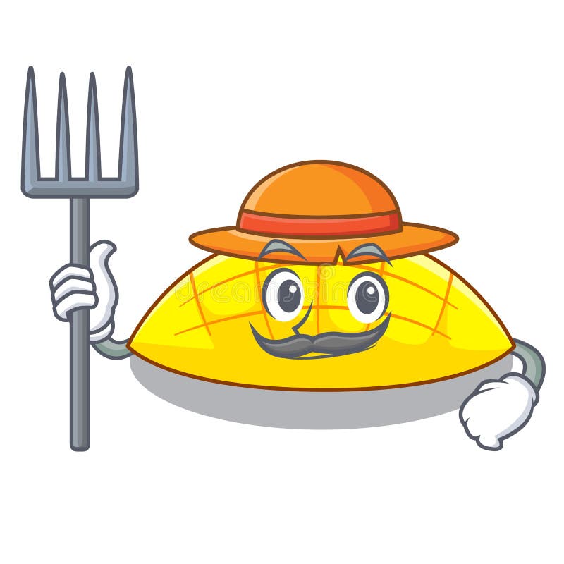 Farmer With Mango Wooden Banner Stock Vector - Illustration of young