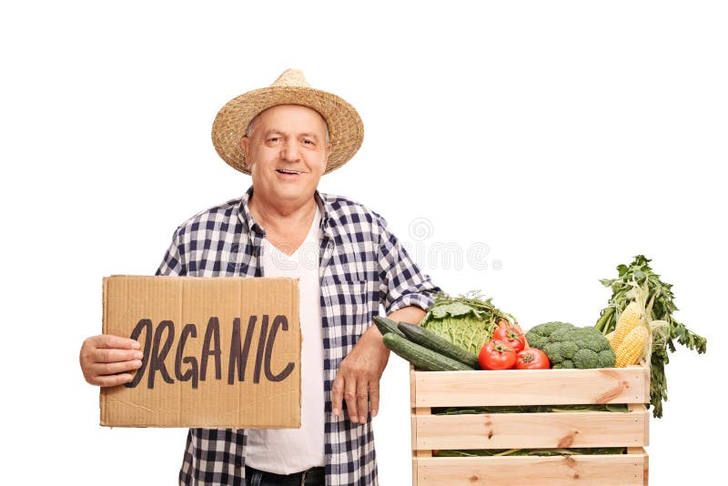 Portrait Of Confident Mature Man Holding Freshly Harvested Fruits In Wooden Box Against Barn High