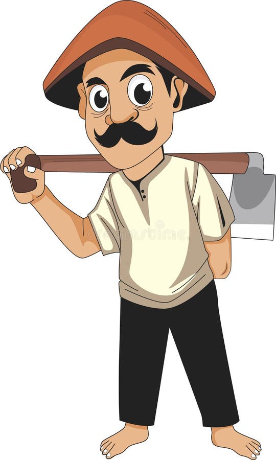 A Farmer stock photo Illustration of cangkul 