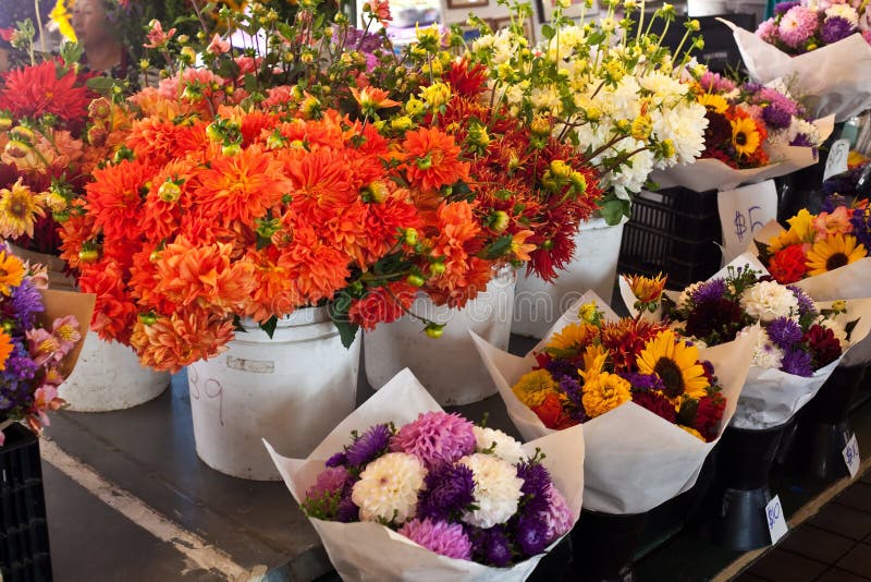 Fresh Flowers for Sale at a Farmer S Market in Bloomington, Indiana