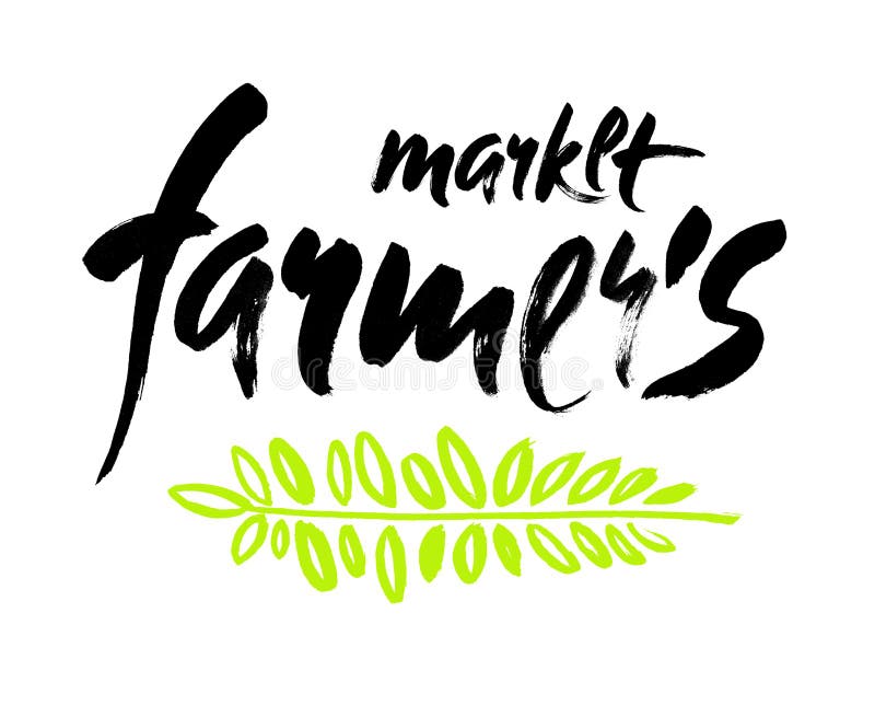 Farmers Market Hand Lettering, Retro Vintage Style. Hand Drawn ...