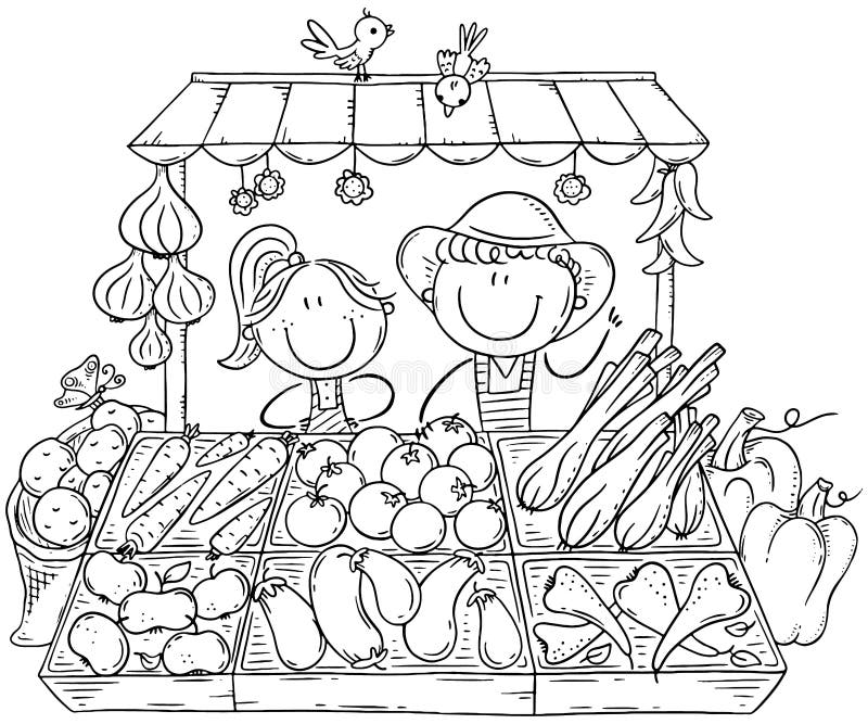 Farmer's Market Coloring Page {FREE PRINTABLE!} – The Art Kit