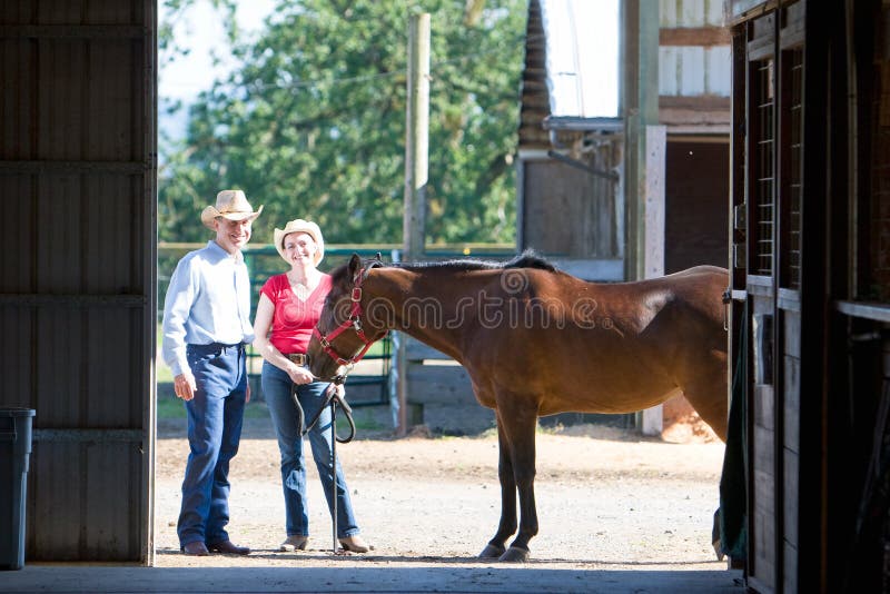 Farmers Smile with Horse - horizontal