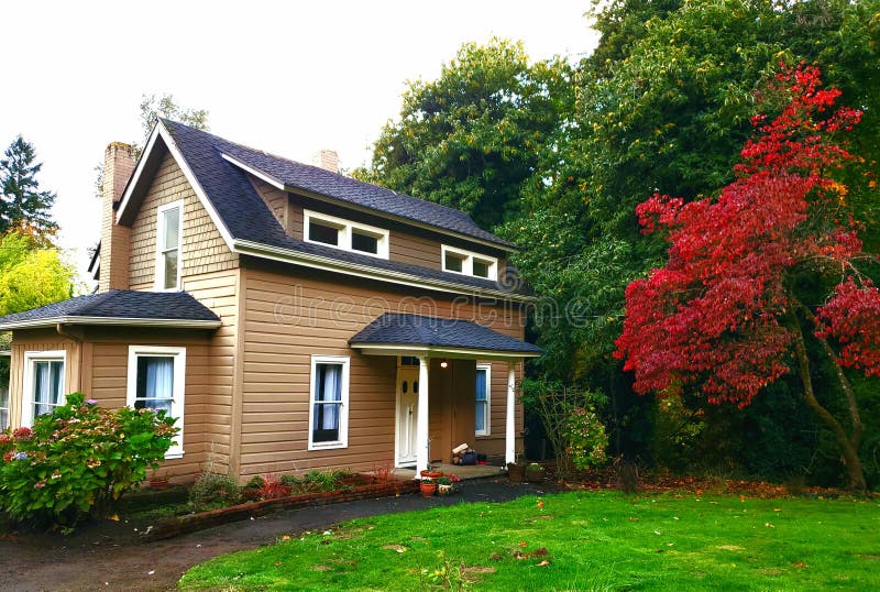 1892 farmhouse oregon stock image. Image of fall, retro 163440519