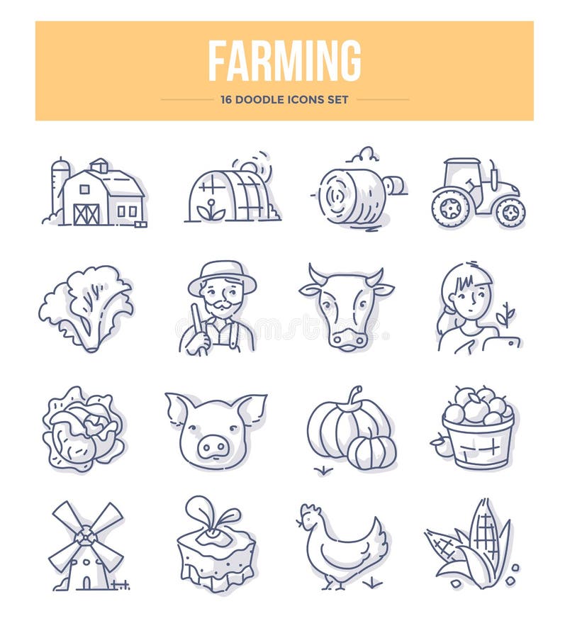 Farming Doodle Icons