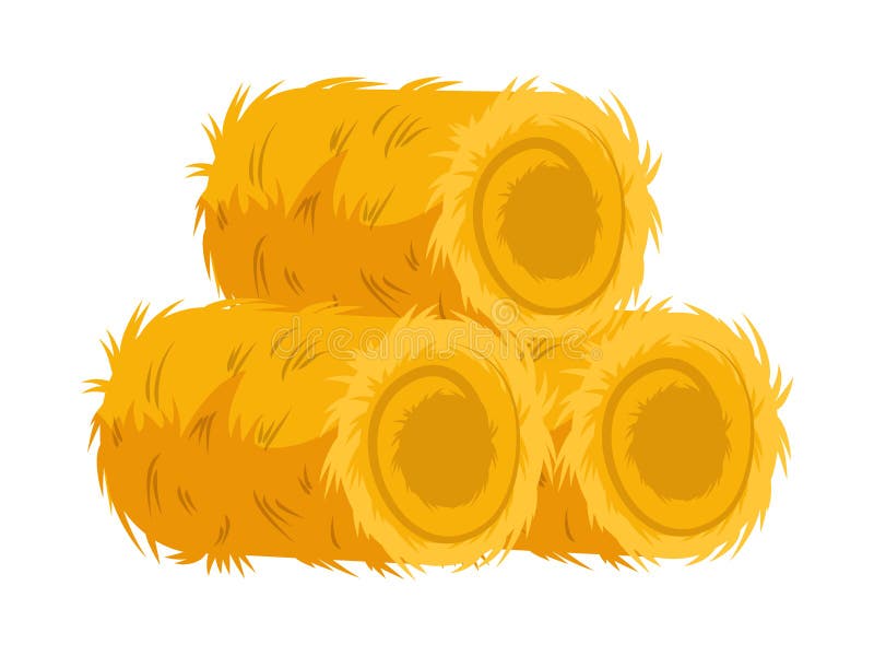Farming Dry Hay Bale Haycock Isolated on White Stock Vector - Illustration  of horticulture, agro: 189697783