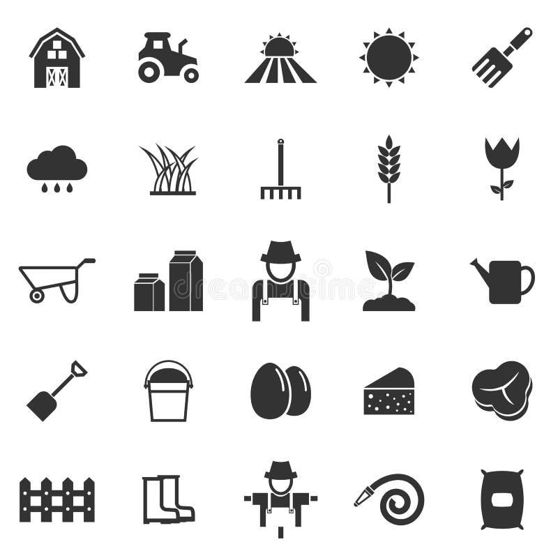 Farming icons on white background vector illustration