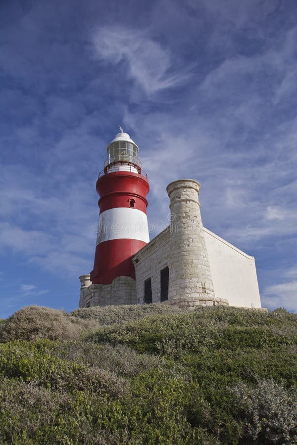 The Cape Agulhas lighthouse is situated at the southern most tip of Africa, built in the 1848. Cape Agulhas is the geographic southern tip of the African continent and dividing point between the Atlantic and Indian oceans (South Africa). The Cape Agulhas lighthouse is situated at the southern most tip of Africa, built in the 1848. Cape Agulhas is the geographic southern tip of the African continent and dividing point between the Atlantic and Indian oceans (South Africa).