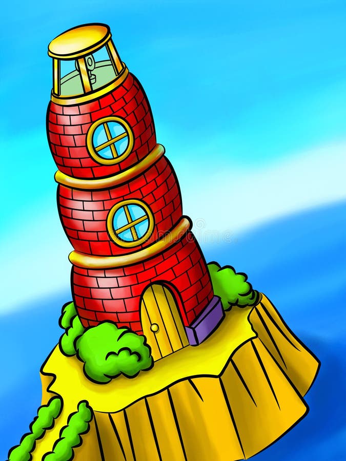 Faro del mattone rosso royalty illustrazione gratis