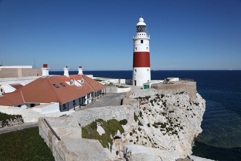 Faro del punto di europa in Gibilterra immagine stock