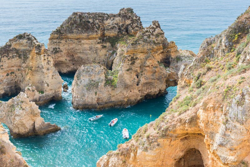 Farol DA Ponta DA Piedade - όμορφη ακτή της Πορτογαλίας, Αλγκάρβε στοκ φωτογραφία
