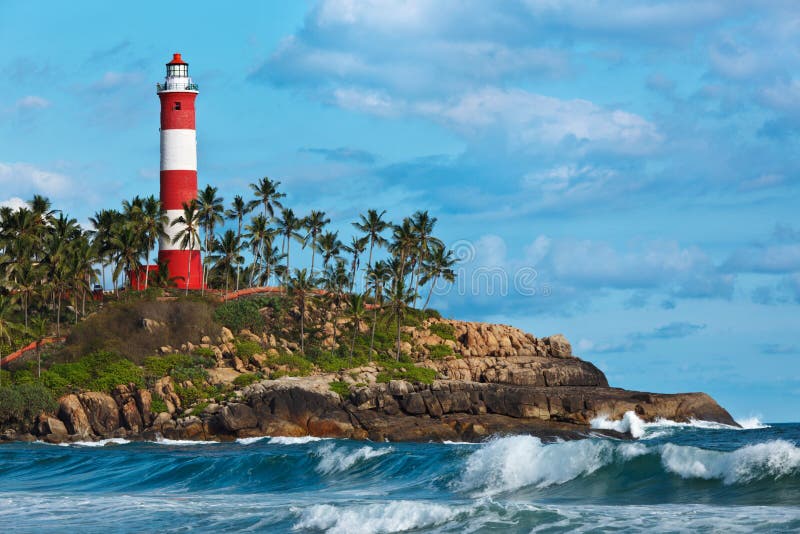 Farol de Kovalam (Vizhinjam). Kerala, India foto de stock royalty free Farol de Kovalam (Vizhinjam). Kerala, India foto de stock royalty free