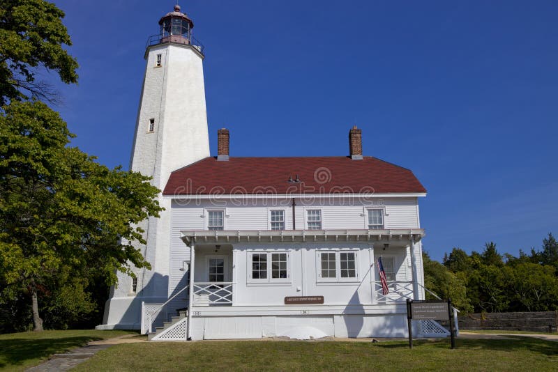 Farol de Sandy Hook em Sandy Hook NJ foto de stock royalty free Farol de Sandy Hook em Sandy Hook NJ foto de stock royalty free