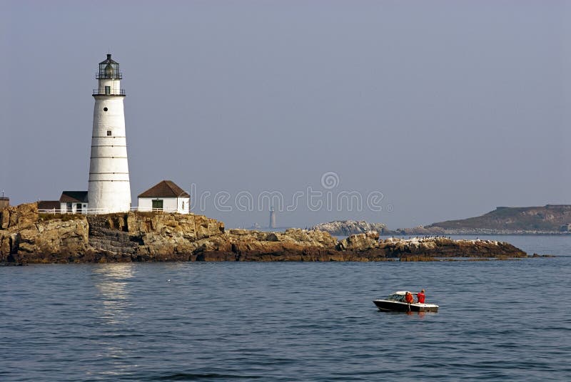 Farol do porto de Boston fotografia de stock Farol do porto de Boston fotografia de stock