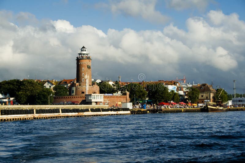 Farol em Kolobrzeg fotos de stock Farol em Kolobrzeg fotos de stock