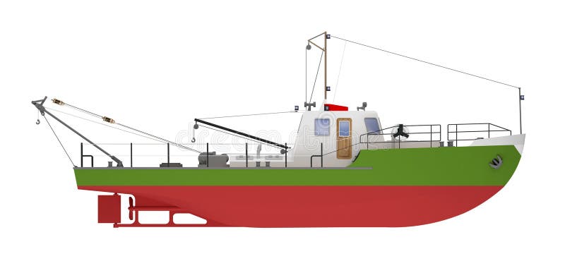Fartyg som bogserar sidosikten som isoleras på vit royaltyfri illustrationer Fartyg som bogserar sidosikten som isoleras på vit royaltyfri illustrationer