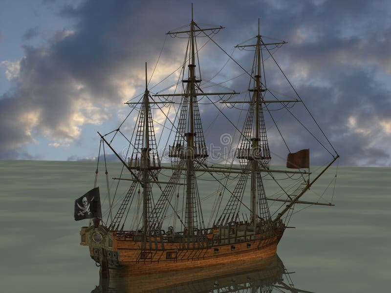 fartyget piratkopierar stock illustrationer fartyget piratkopierar stock illustrationer