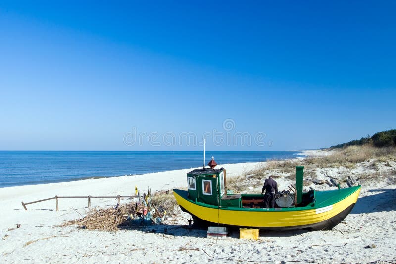 Fartygfiskeyellow arkivfoto