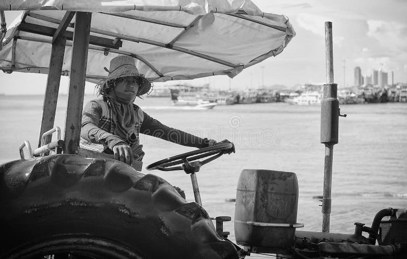 Fartyggårdtraktorer Thailand arkivfoton Fartyggårdtraktorer Thailand arkivfoton