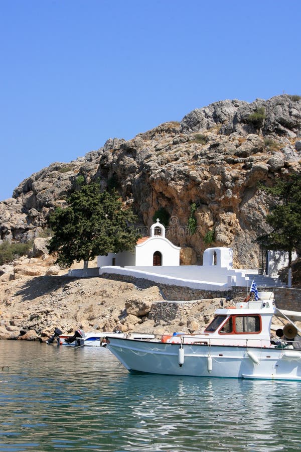 fartygkapellrhodes white royaltyfria bilder fartygkapellrhodes white royaltyfria bilder