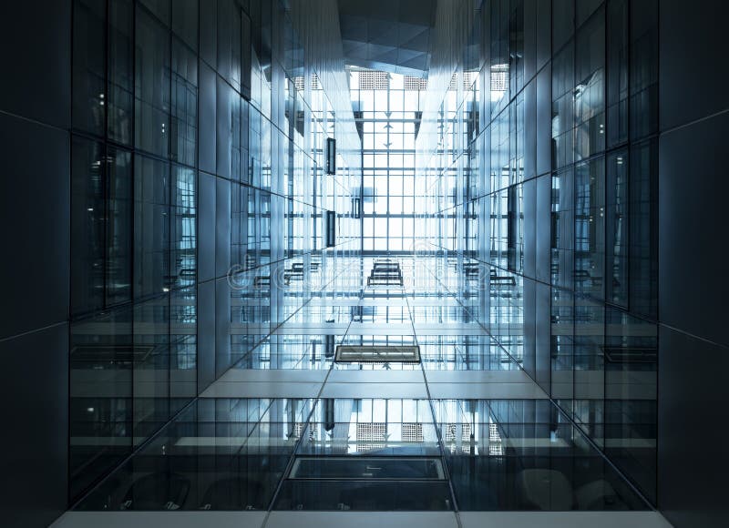 Fasad för byggnad för stål för arkitekturdetalj modern Glass fotografering för bildbyråer