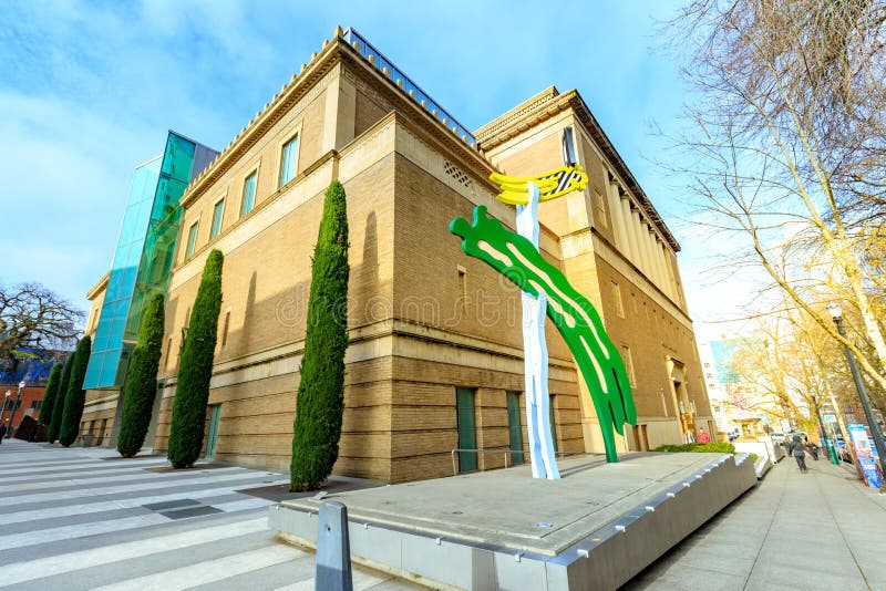 Fasada punktu zwrotnego Portlandzki muzeum sztuki w Portland, Oregon zdjęcia stock Fasada punktu zwrotnego Portlandzki muzeum sztuki w Portland, Oregon zdjęcia stock