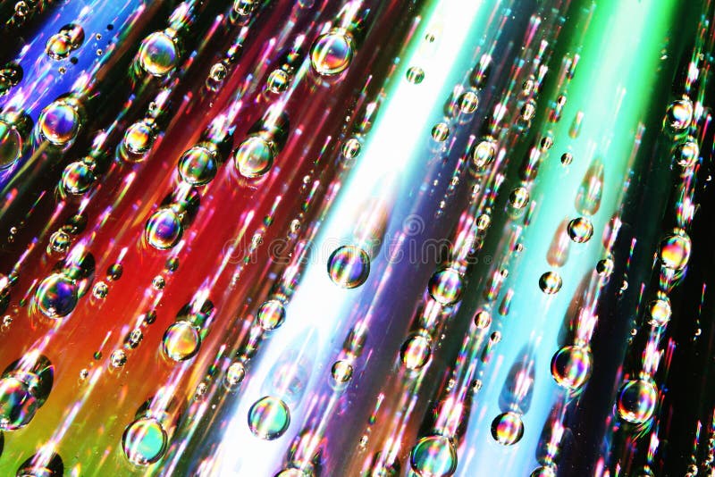 Abstract contemporary background with bubbles and colorful beams of light. Abstract contemporary background with bubbles and colorful beams of light