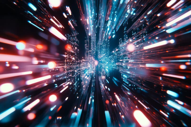 Fasciculele laser roz și albastru se intersectează creând un semnal luminos dinamic și dinamic pe un fond întunecat royalty free stock photos