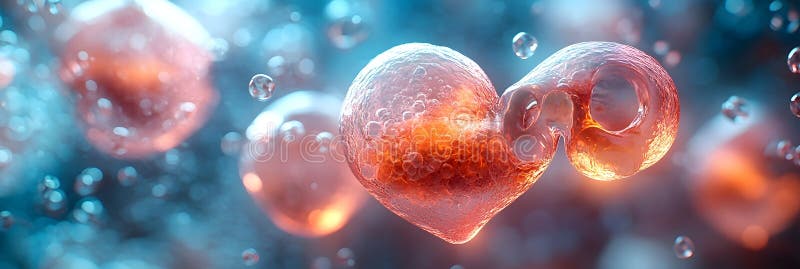 Fascinarea compoziției abstracte a orburilor luminoase strălucitoare vibrante suspendate într-un mediu fluid dinamic cu flux conti stock illustration