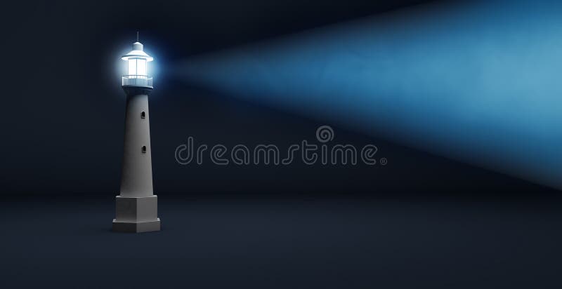 Fascio luminoso di un faro illustrazione vettoriale