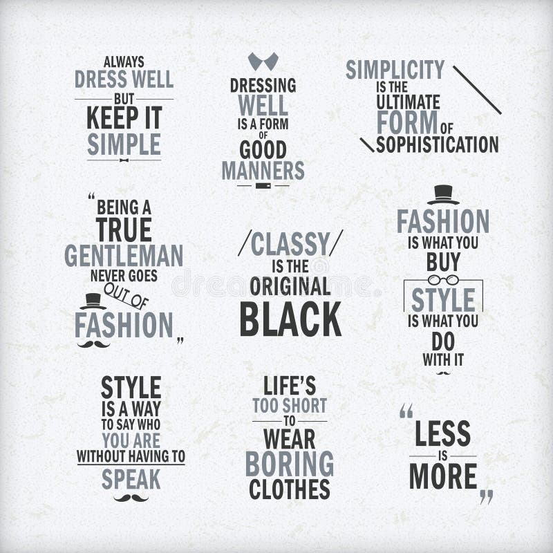 Fashion attitude quotes set isolated on beige background