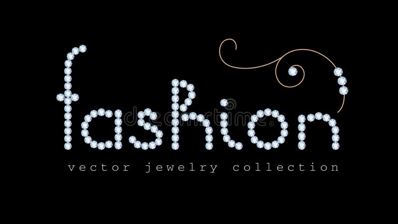 Fashion banner with diamond jewelry letters