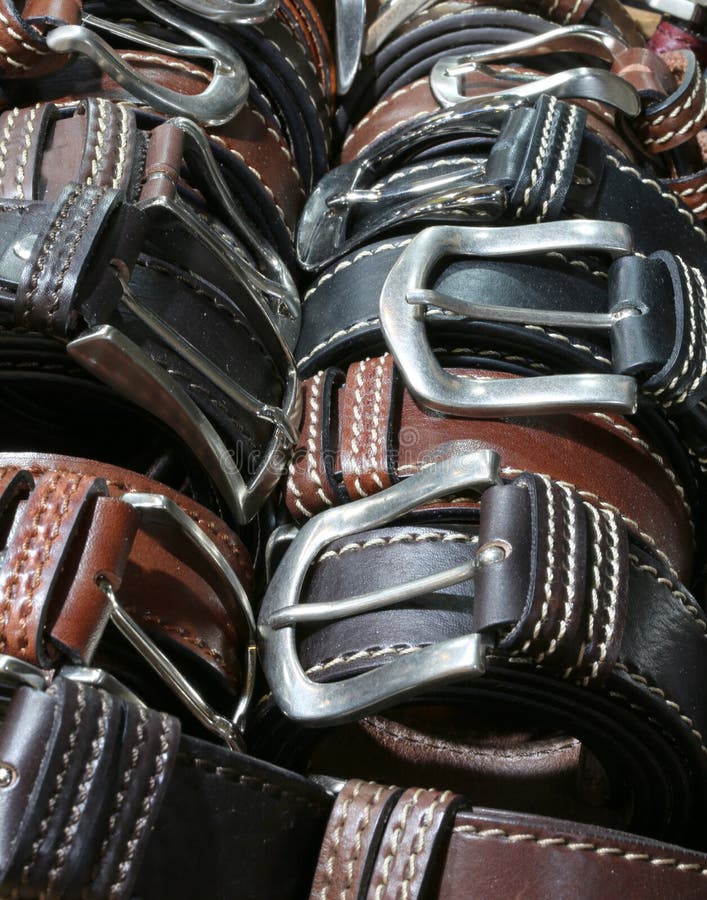 Belts of Leather for Sale in the Store in Florence Italy Stock Image ...