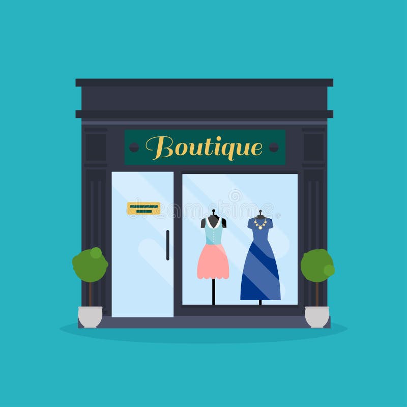 Fashion Boutique Facade. Clothes Shop. Ideal For Market Business Stock ...