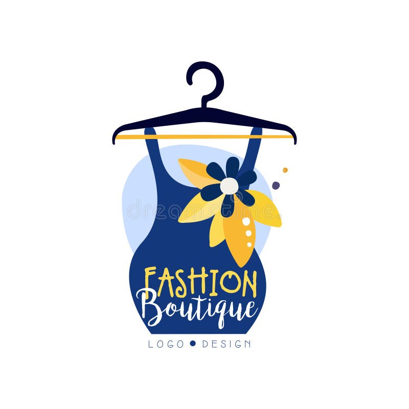 Fashion Boutique Logo Design, Clothes Shop, Beauty Salon, Dress Store Label  Vector Illustration Stock Vector - Illustration of fabric, beauty: 137382035