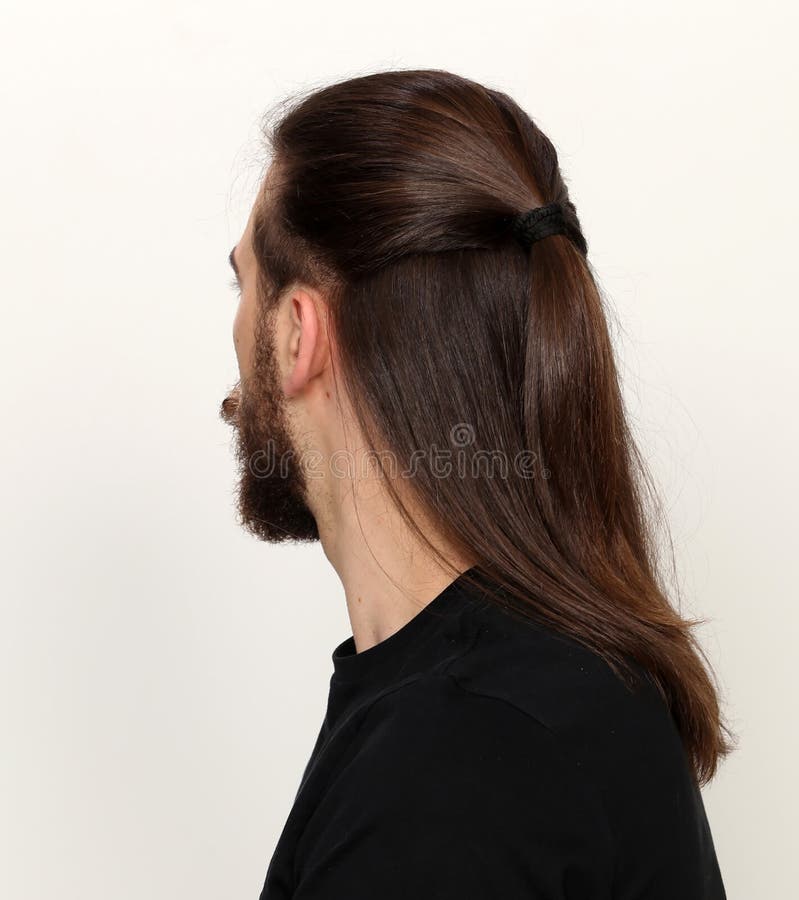 Young, Fashionable Male Model with Long Hair and Beard Posing in Studio on  Isolated Background. Fashion, Business, Modeling Stock Image - Image of  businessman, brown: 183540821