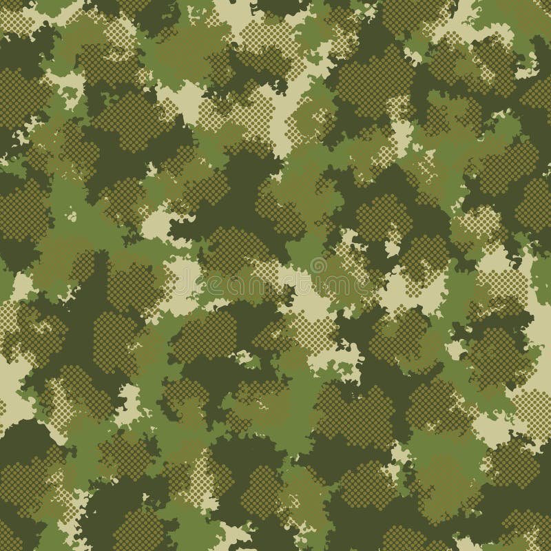 Fashion Camo. Colorful Camouflage Vector Pattern. Seamless Fabric ...